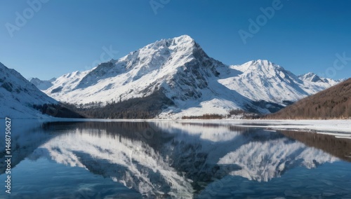 Wallpaper Mural Snow-Capped Mountains and Frozen Lake Torontodigital.ca