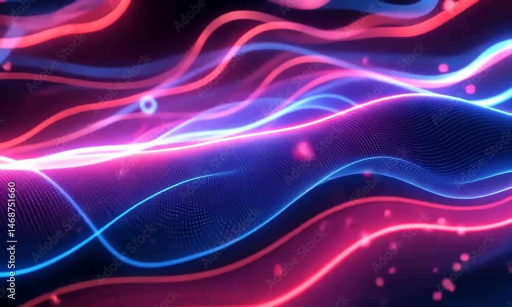 Abstract Neon Waveform: Dynamic Digital Art Abstract Neon Waveform: Dynamic Digital Art