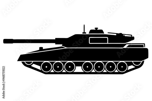 Military Tank Silhouette Vector Illustration