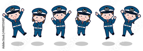 いろいろな人物セット_はしゃぐ_警備員