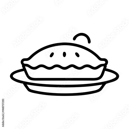 Wallpaper Mural Pie Icon – Line Art Dessert Illustration for Bakery, Food, and Cooking Design Torontodigital.ca