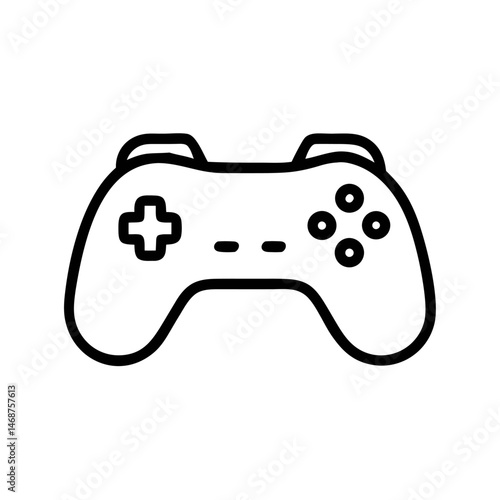 Game Controller Icon Vector – Gaming Joystick Outline Symbol Isolated
