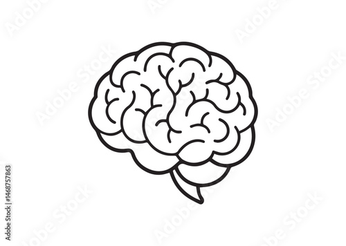 Mental Health Design, Mental Brain Silhouette Vector