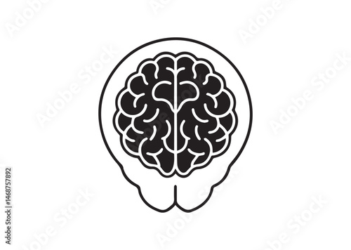 Mental Health Design, Mental Brain Silhouette Vector