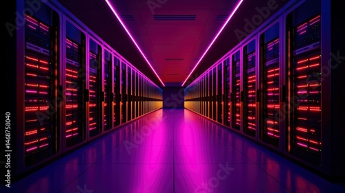 Obraz na płótnie Futuristic server room w salonie