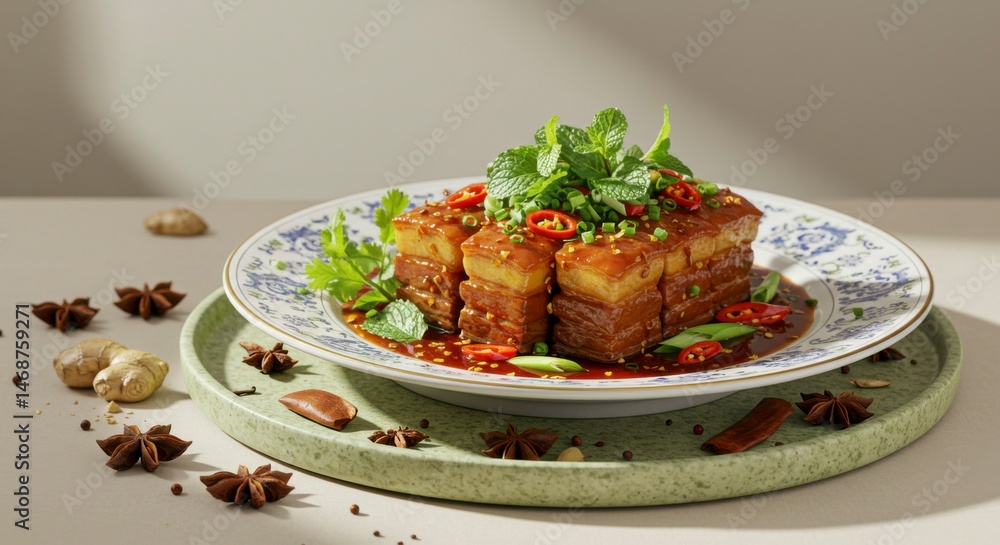 Braised Pork with herbs