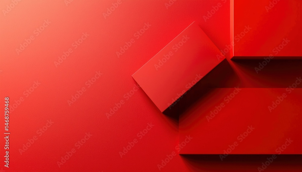 Red geometric shapes on background
