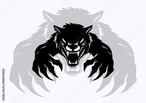 Stylized tiger head mid-roar, captured with intense detail and aggressive flair. Created for eSport logos and bold clothing graphics, evoking courage, primal rage, and untamed wild spirit.