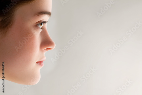meteorologists portrait positioned on left side of frame displaying observant expression