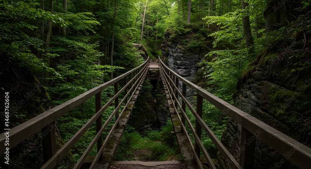 Fototapeta premium Bridge Through Forest