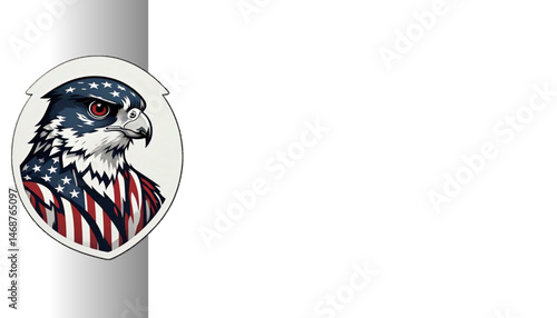 Eagle-Inspired Falcon Crest Logo in Metallic Grey - Freedom-Themed Badge Design for Professional Slides and Document Templates