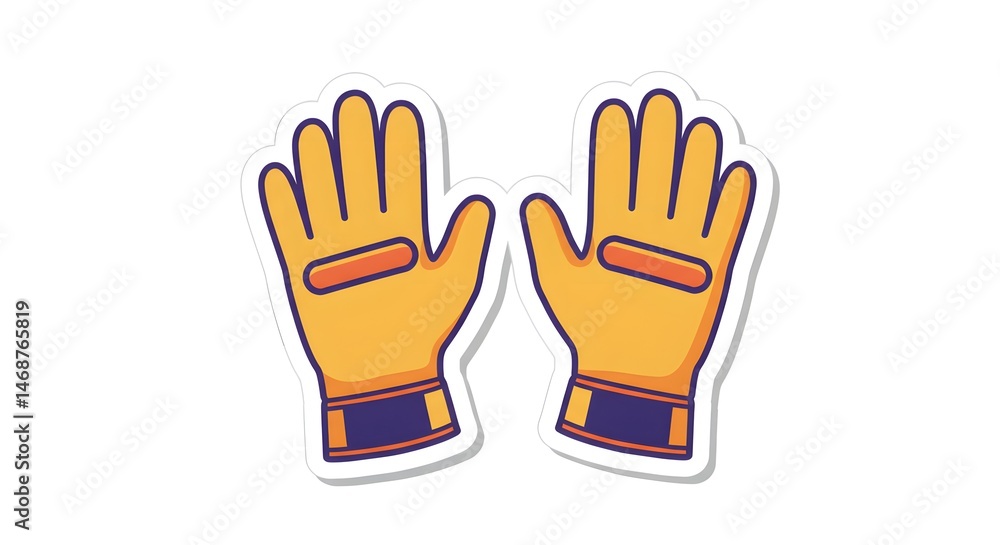 Cartoon Illustration of Work Gloves Cartoon Illustration of Work Gloves