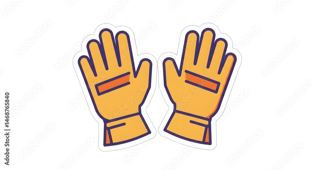 Stylized Gloves Illustration on White Stylized Gloves Illustration on White