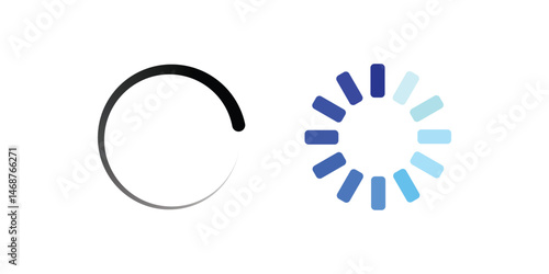 Circle loader collection. Loading bar Icons and Progress Bar icon Vector Set in black and white. Load bar, buffer vector icon. Loading bar icons symbol. Loading status icon.