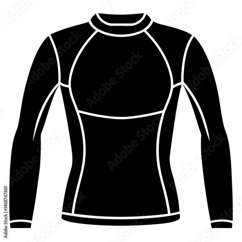 Minimal Rash Guard Vector on White Background