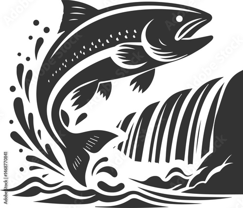 Vector salmon fish silhouette