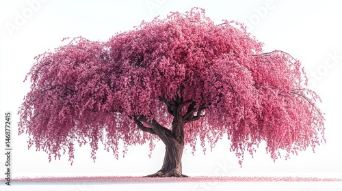 Weeping Cherry Blossom Tree, isolated, spring, petals