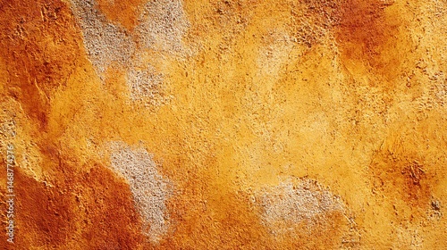 Aged rough stucco wall in warm ochre, evoking Mediterranean charm. Perfect for rustic, vintage, or travel-themed designs. High-resolution texture for creative projects.