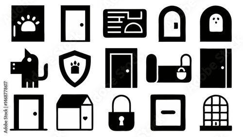 Pet Service Animal Icon Set Vector Glyph Pictogram Collection