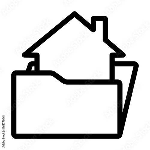 Real Estate Portfolio Vector Line Icon Design