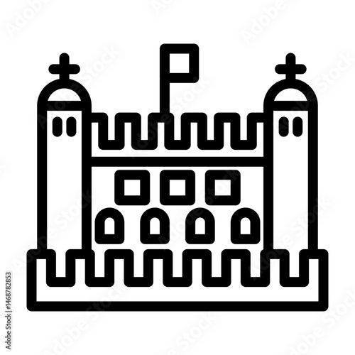 Tower of London Vector Line Icon Design