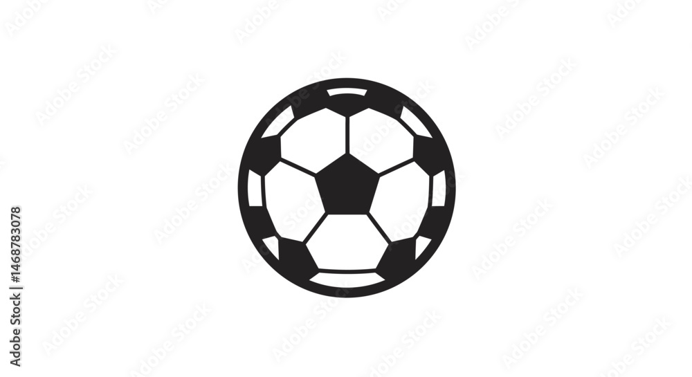 Partial view of a black and white soccer ball with pentagonal and hexagonal patterns Partial view of a black and white soccer ball with pentagonal and hexagonal patterns