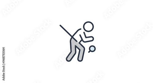 Minimalist navy blue clock hand design indicating time passage