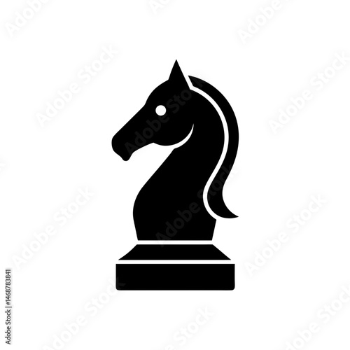 chess knight icon on white background  .svg