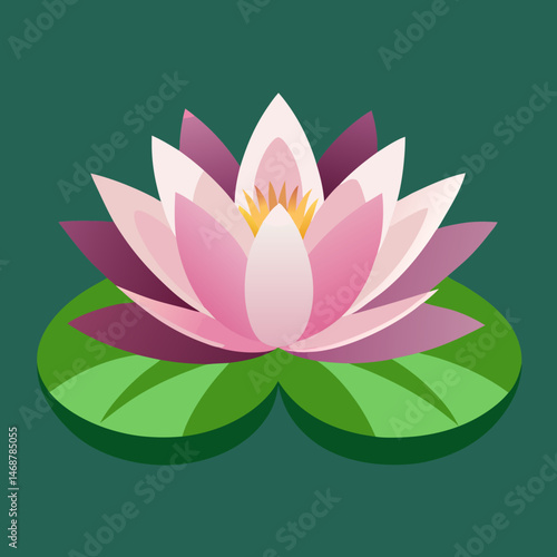 pink water lily flower vector template, water lily vector esign