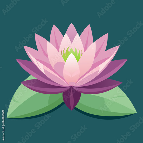 water lily lotus flower vector illustration