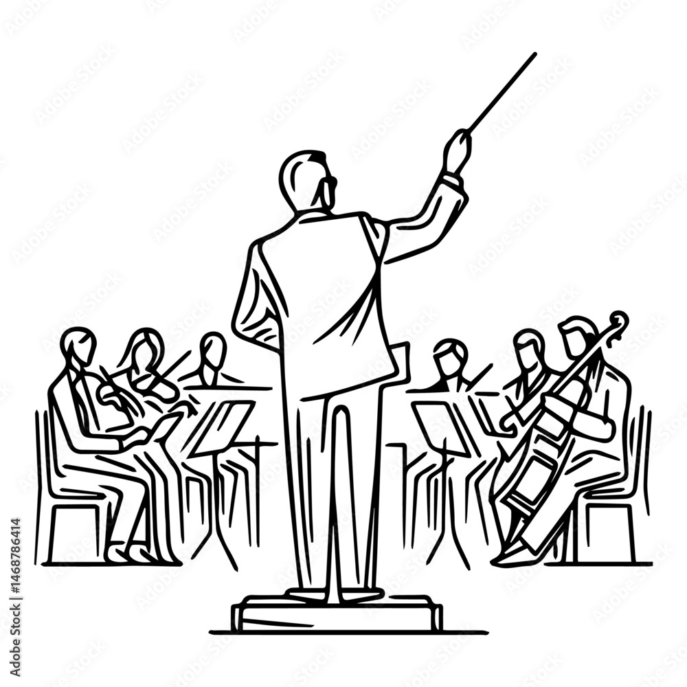 Orchestra Conductor Illustration