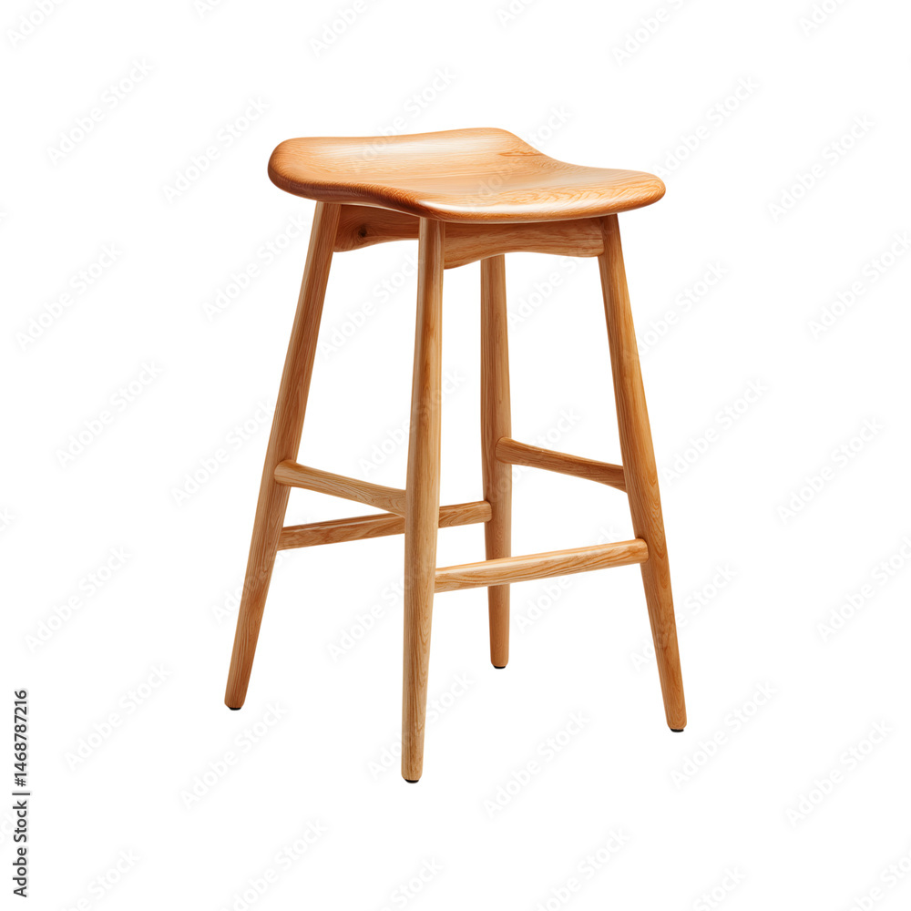 Wooden Bar Stool with Simple Design and Natural Finish Ideal for Modern Interiors Wooden Bar Stool with Simple Design and Natural Finish Ideal for Modern Interiors