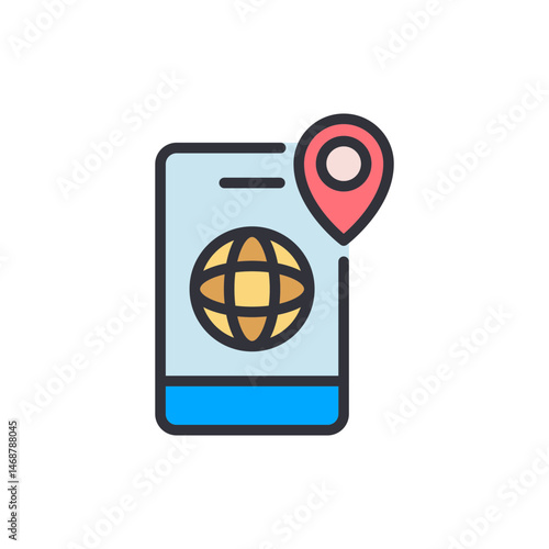 Mobile app with global reach showcasing mapping and location identification