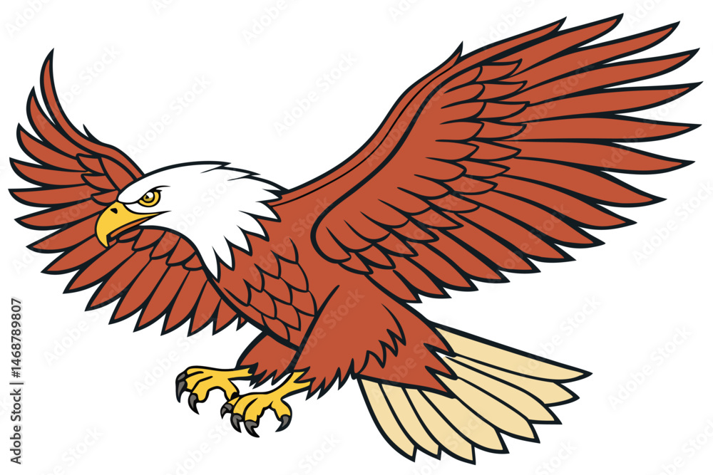 Obraz premium 103 an eagle, high quality, detailed, cartoon-style, colorful, dynamic, sharp focus, 3D, lifelike, digital art