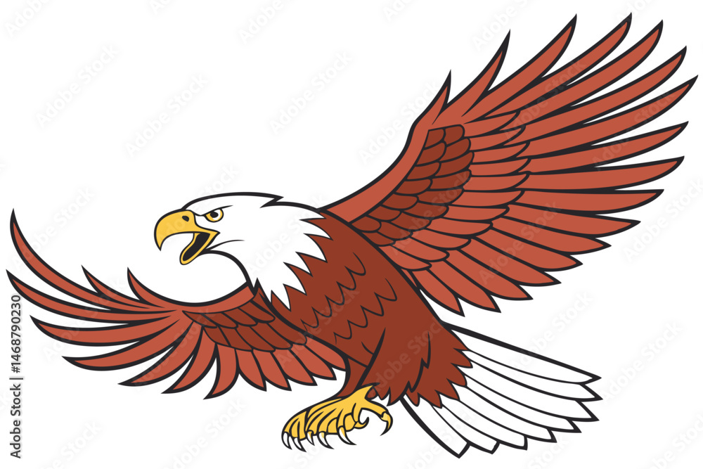 Fototapeta premium 103 an eagle, high quality, detailed, cartoon-style, colorful, dynamic, sharp focus, 3D, lifelike, digital art