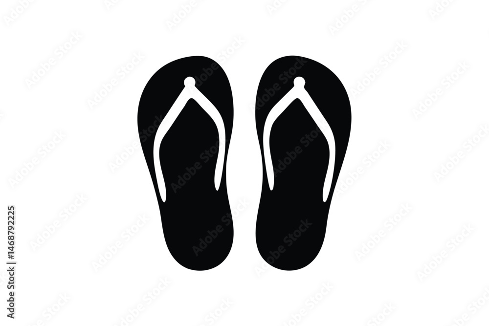 flip flop silhouette vector, black flip flop symbol flip flop silhouette vector, black flip flop symbol