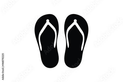 flip flop silhouette vector, black flip flop symbol
