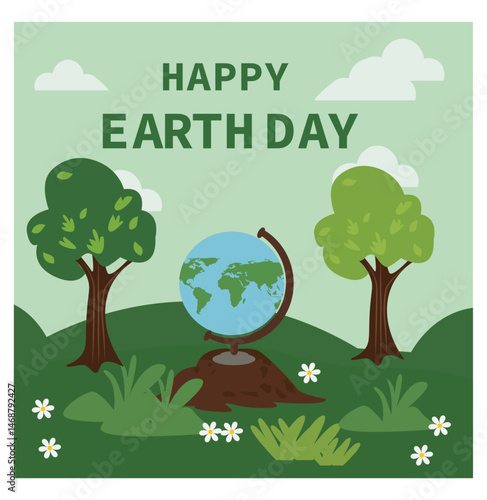 Happy Earth Day Vector Illustration Collection - Eco & Nature Square Graphics-08