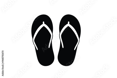 flip flop silhouette vector, black flip flop symbol