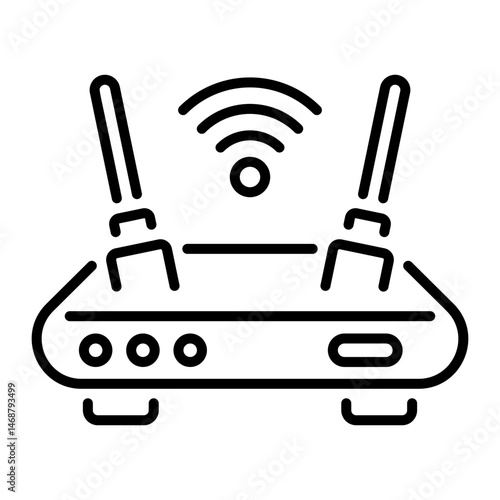 A linear style icon of modem