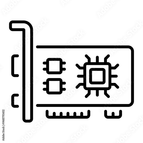 A line style icon of network card
