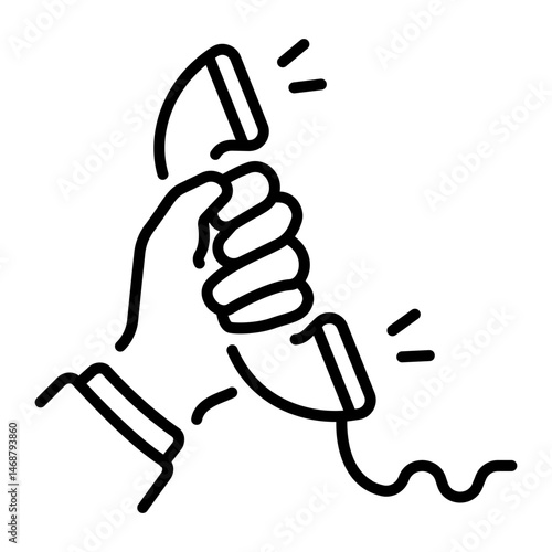 An outline style icon of voice call
