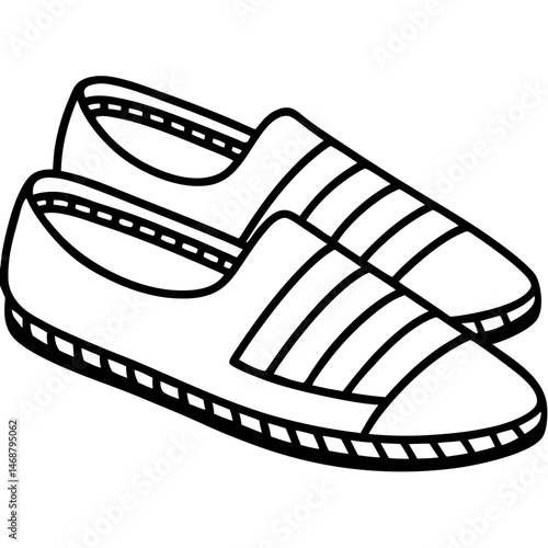 Simple Espadrilles Vector on White