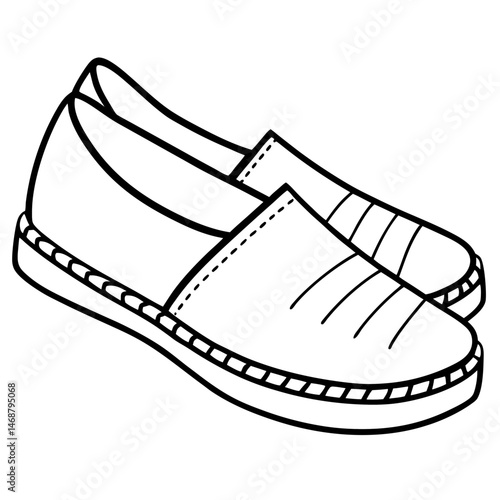 Simple Espadrilles Vector on White
