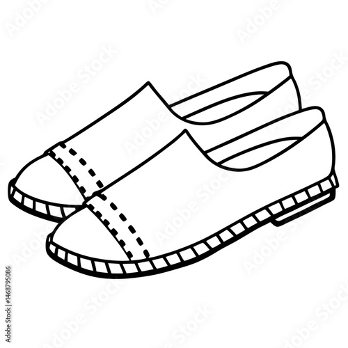 Simple Espadrilles Vector on White