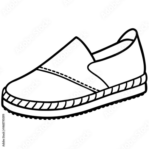 Simple Espadrilles Vector on White