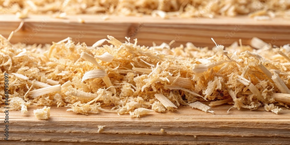 Detailed wooden extruded sawdust structure with visible fibers and texture, wooden fiber, wood grain