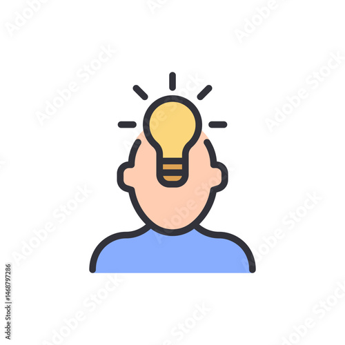 Conceptual visualization of insightful innovation through lightbulb thinking