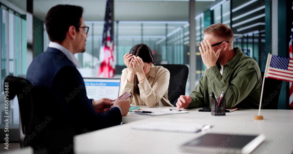 Fototapeta premium Immigration Lawyer Helps Couple Denied US Visa