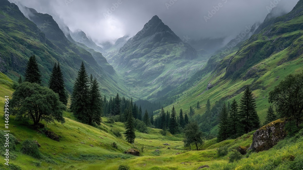 Breathtaking highland landscape with clouds touching mountain peaks scotland nature photography serene view Breathtaking highland landscape with clouds touching mountain peaks scotland nature photography serene view